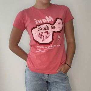 small hot pink Maui fitted tee shirt